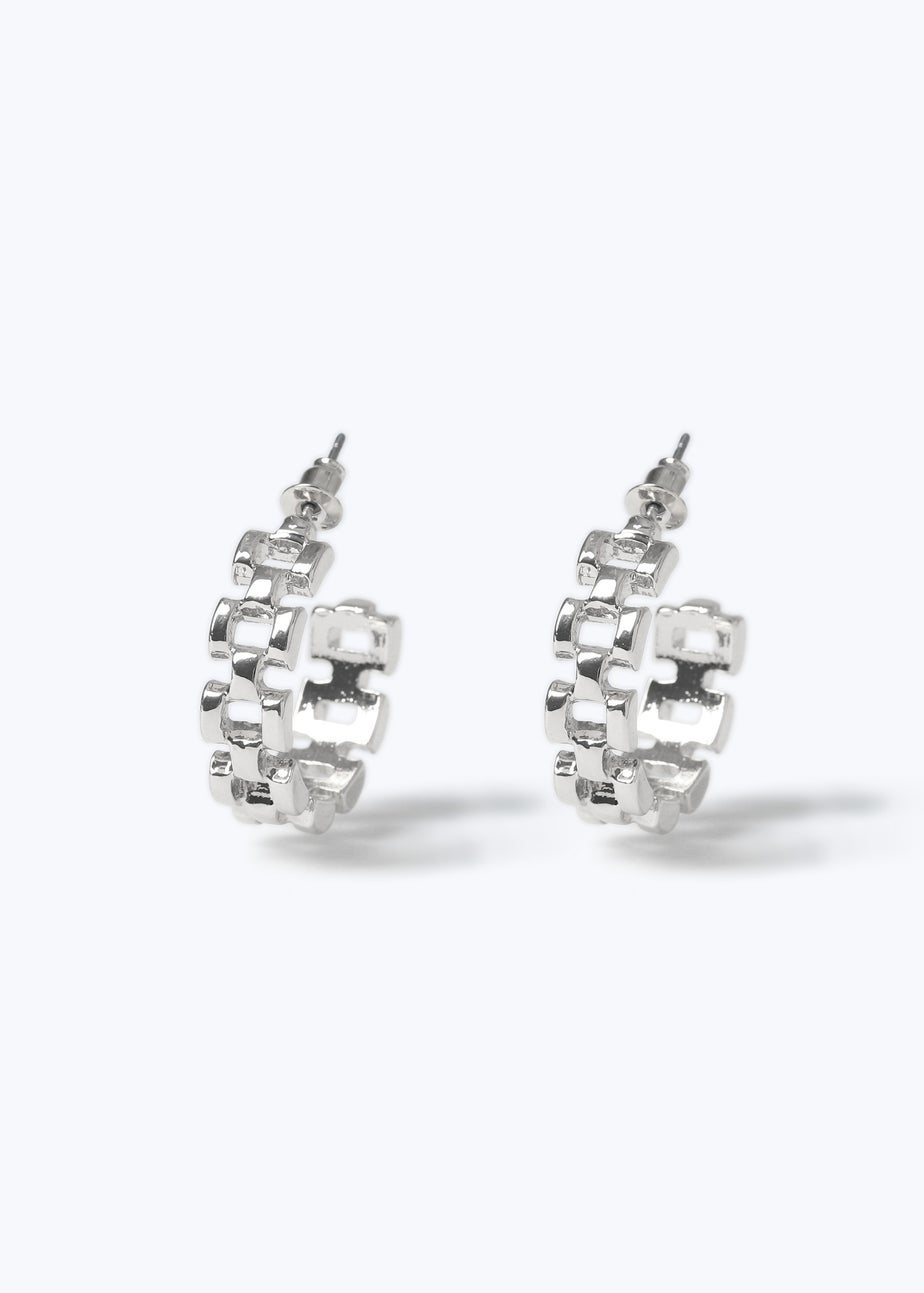 Muse Silver Watch Strap Hoop Earrings