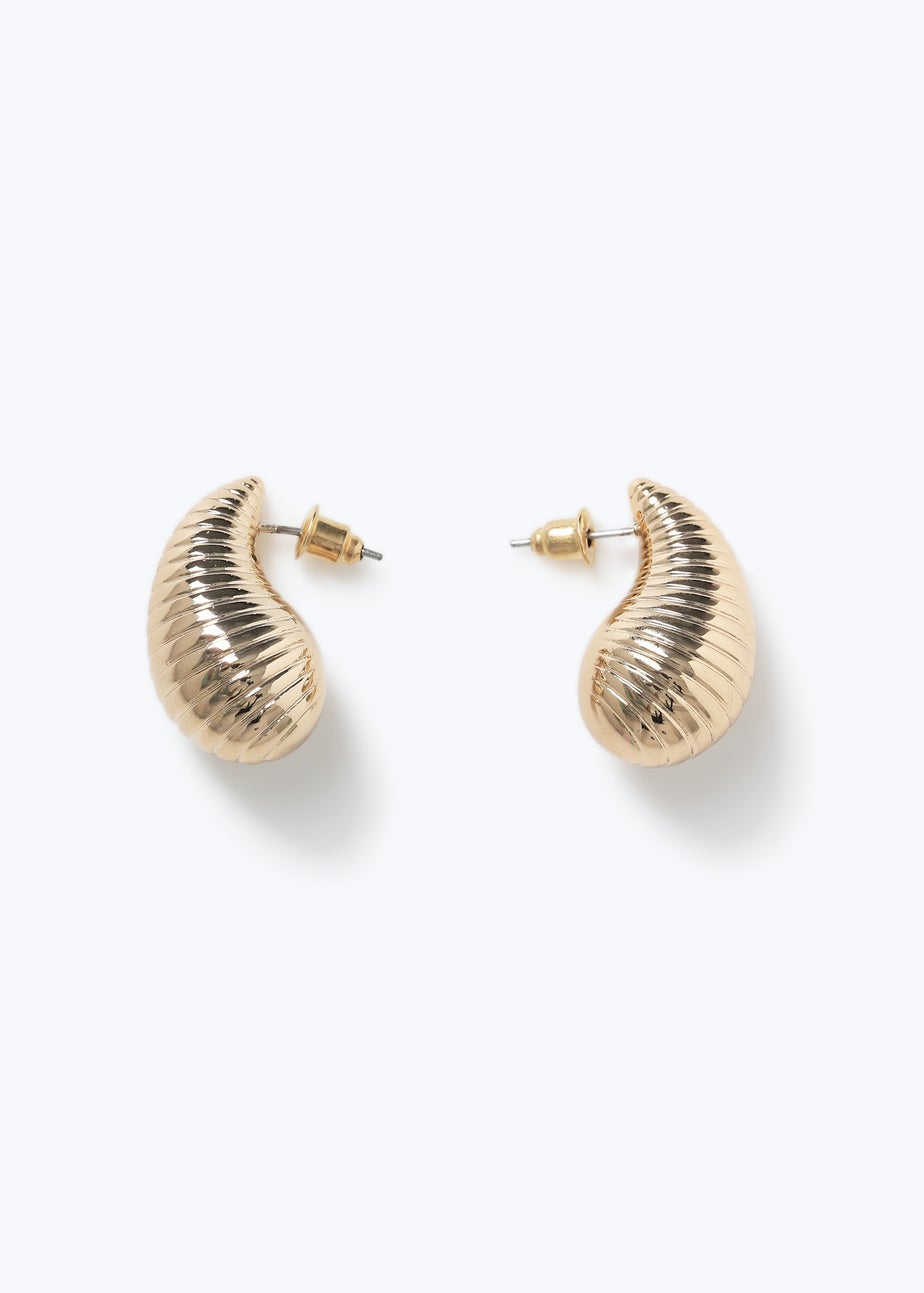 Muse Gold Textured Teardrop Earring