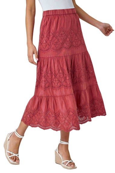Roman Rust Broderie Design Skirt