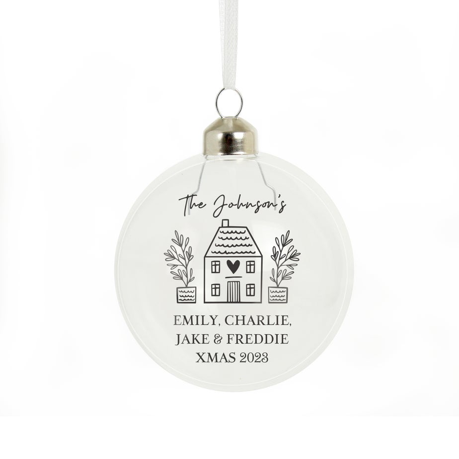 Personalised Memento Company Clear Home Glass Bauble