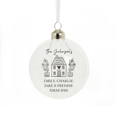 Personalised Memento Company Clear Home Glass Bauble