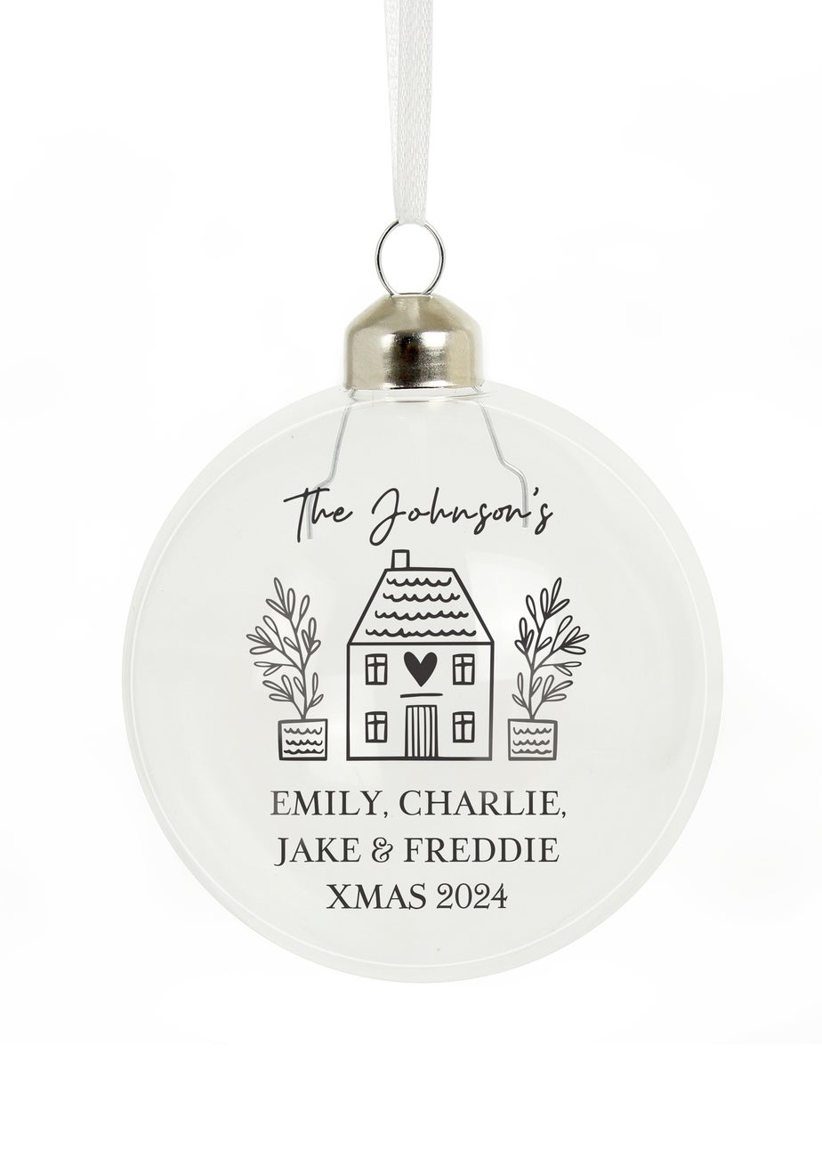 Personalised Memento Company Clear Home Glass Bauble
