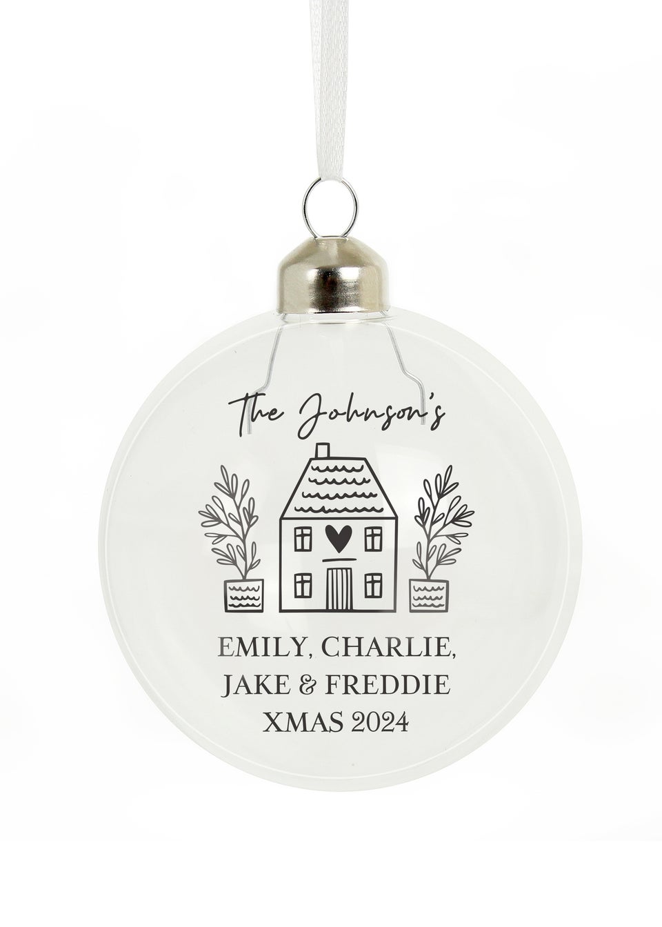 Personalised Memento Company Clear Home Glass Bauble
