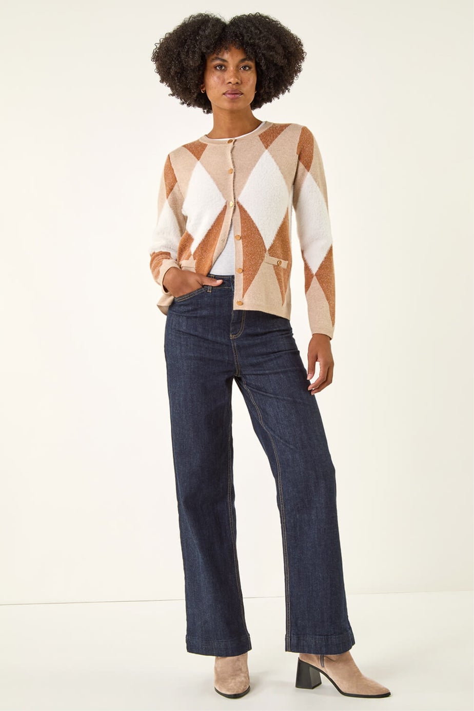 Roman Indigo Cotton Blend Wide Leg Stretch Jeans