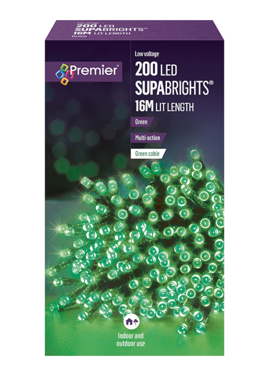 Premier Decorations 200 Green LED Supabrights
