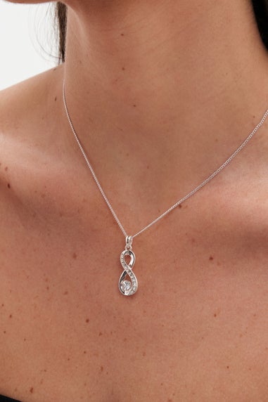 Gift Packaged Silver Crystal Infinity Jewellery Set