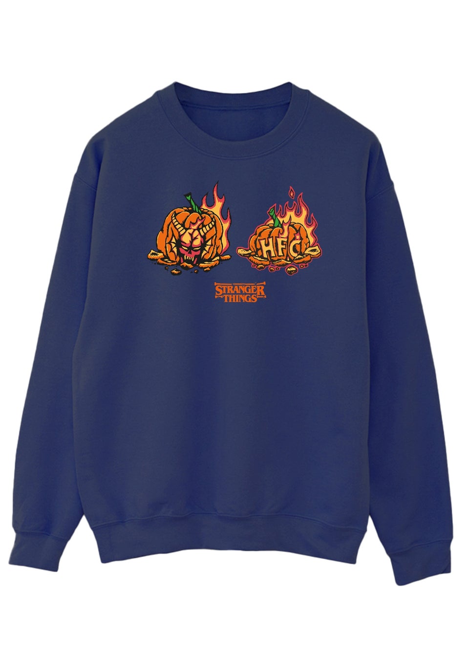 Stranger Things Pumpkin Demogorgon Navy Sweatshirt