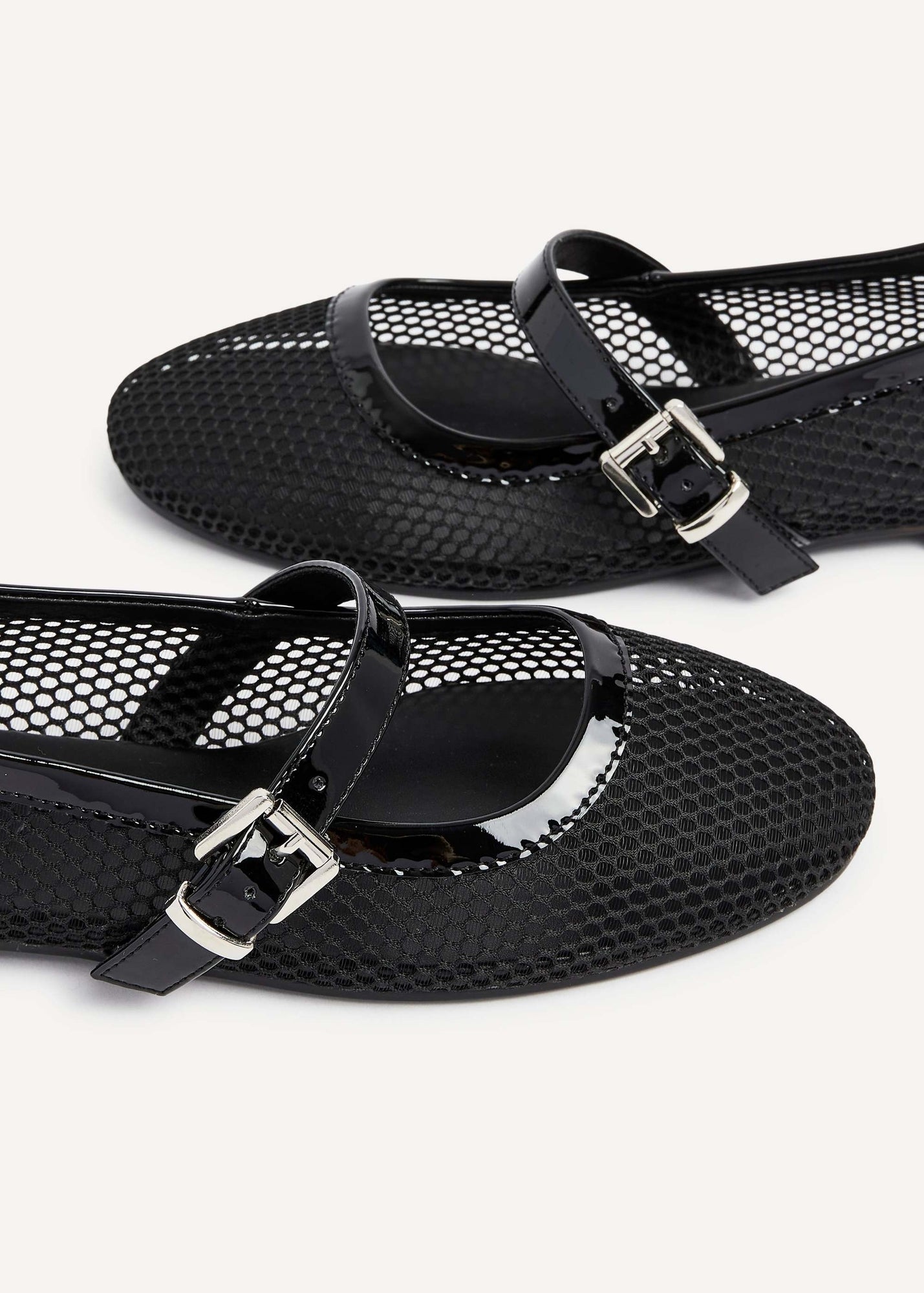 Linzi Arielle Black Mesh Mary Jane Pump - Matalan