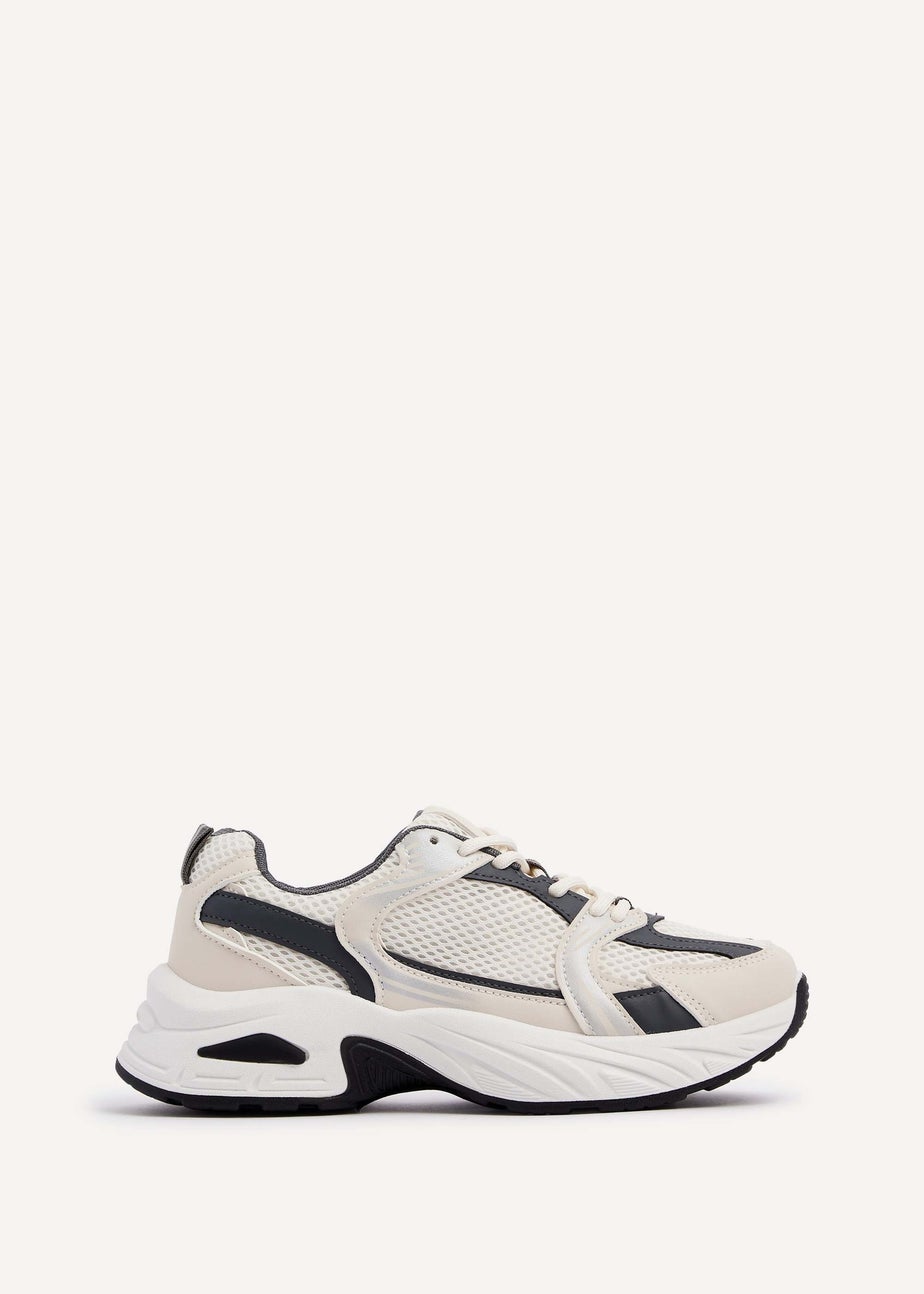 Linzi Venture Beige Mesh Effect Chunky Trainer
