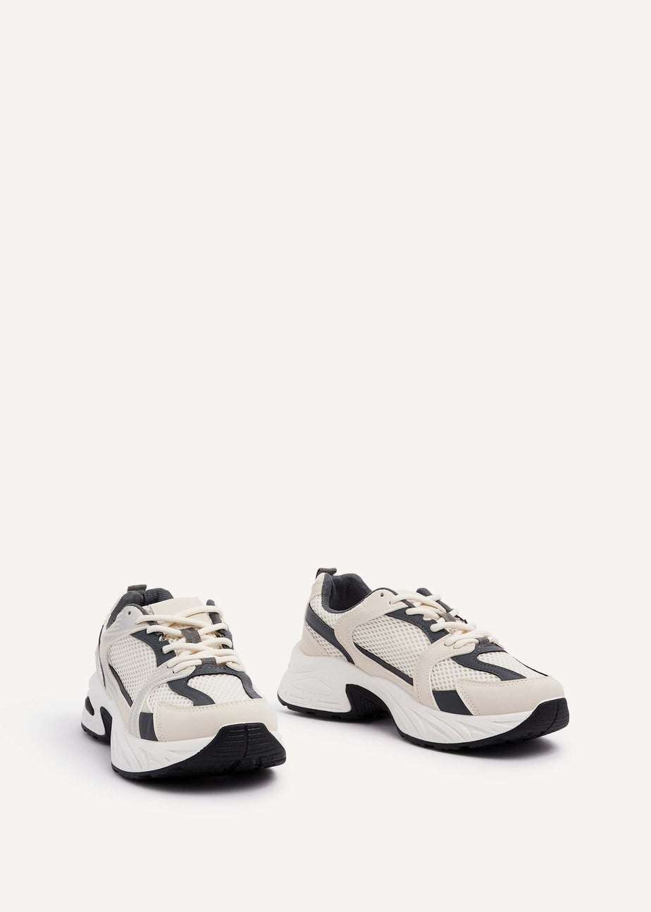 Linzi Venture Beige Mesh Effect Chunky Trainer