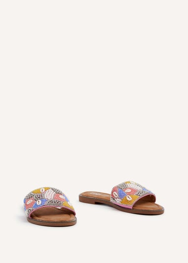 Linzi Seanna Coral Embellished Shell Slider