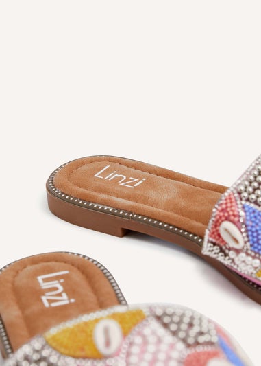 Linzi Seanna Coral Embellished Shell Slider