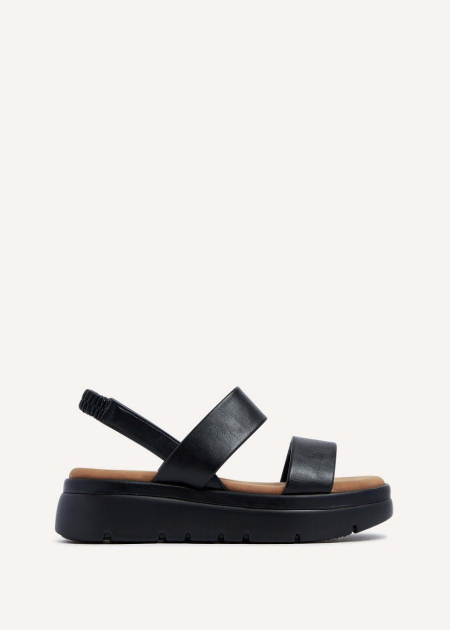 Linzi Gia Black Chunky Flatform Sandals