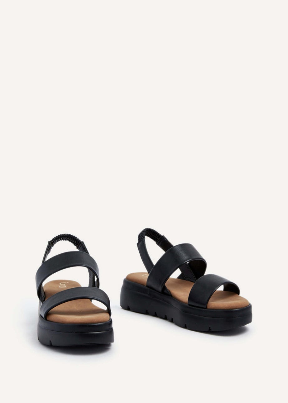 Linzi Gia Black Chunky Flatform Sandals