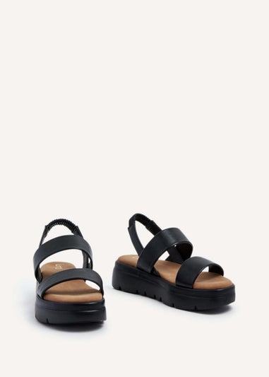 Linzi Gia Black Chunky Flatform Sandals