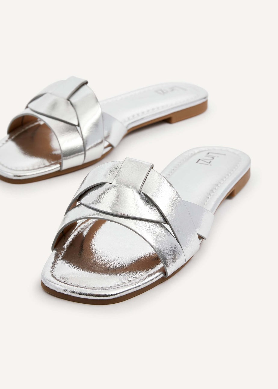 Linzi Fletcher Silver Faux Leather Slider