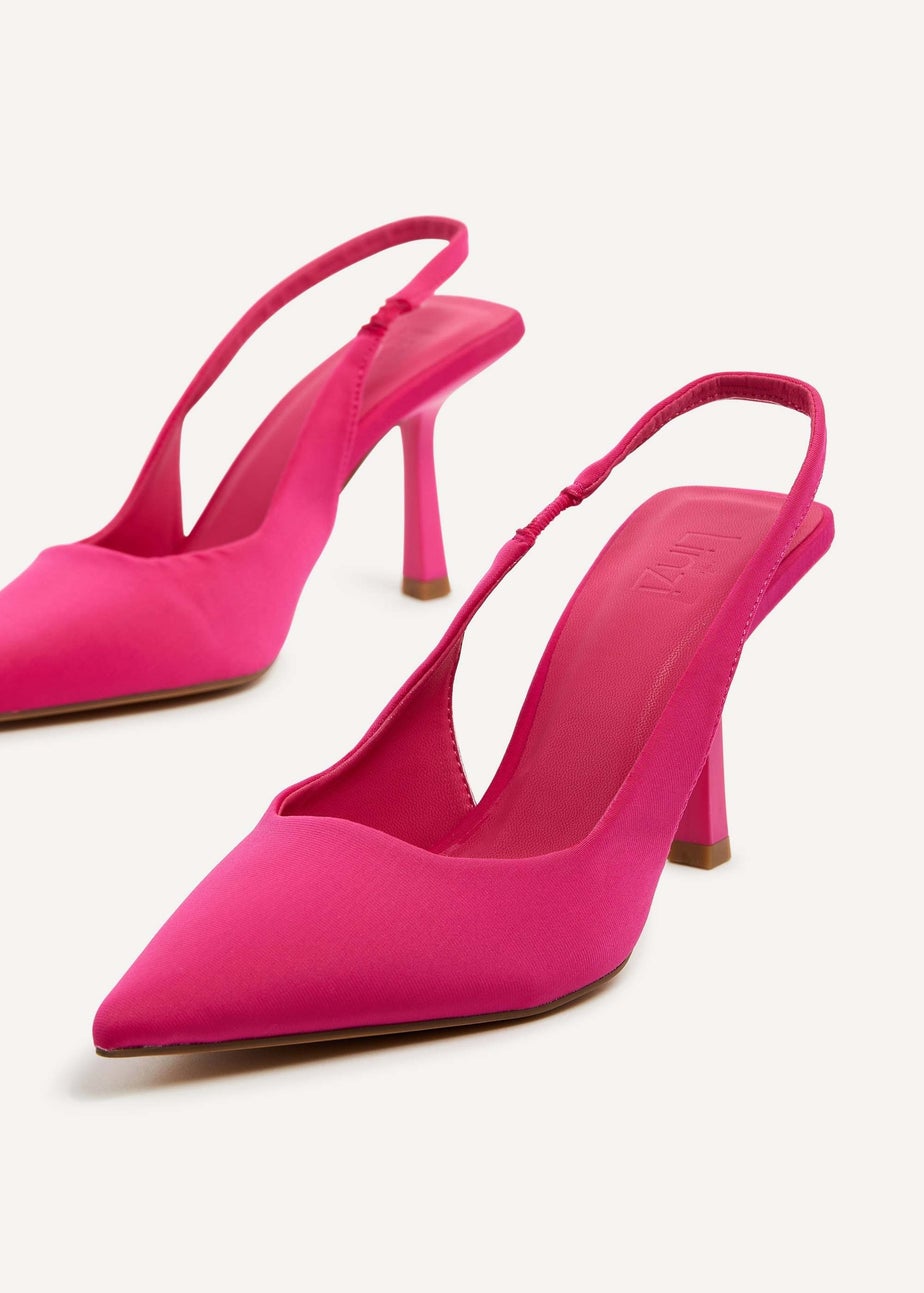 Linzi Fling Hot Pink Lycra Sling Back Court Heel