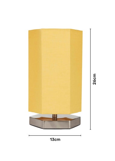 Glow Hexagon Shape Integrated LED Table Lamp Ochre (26cm x 13cm)
