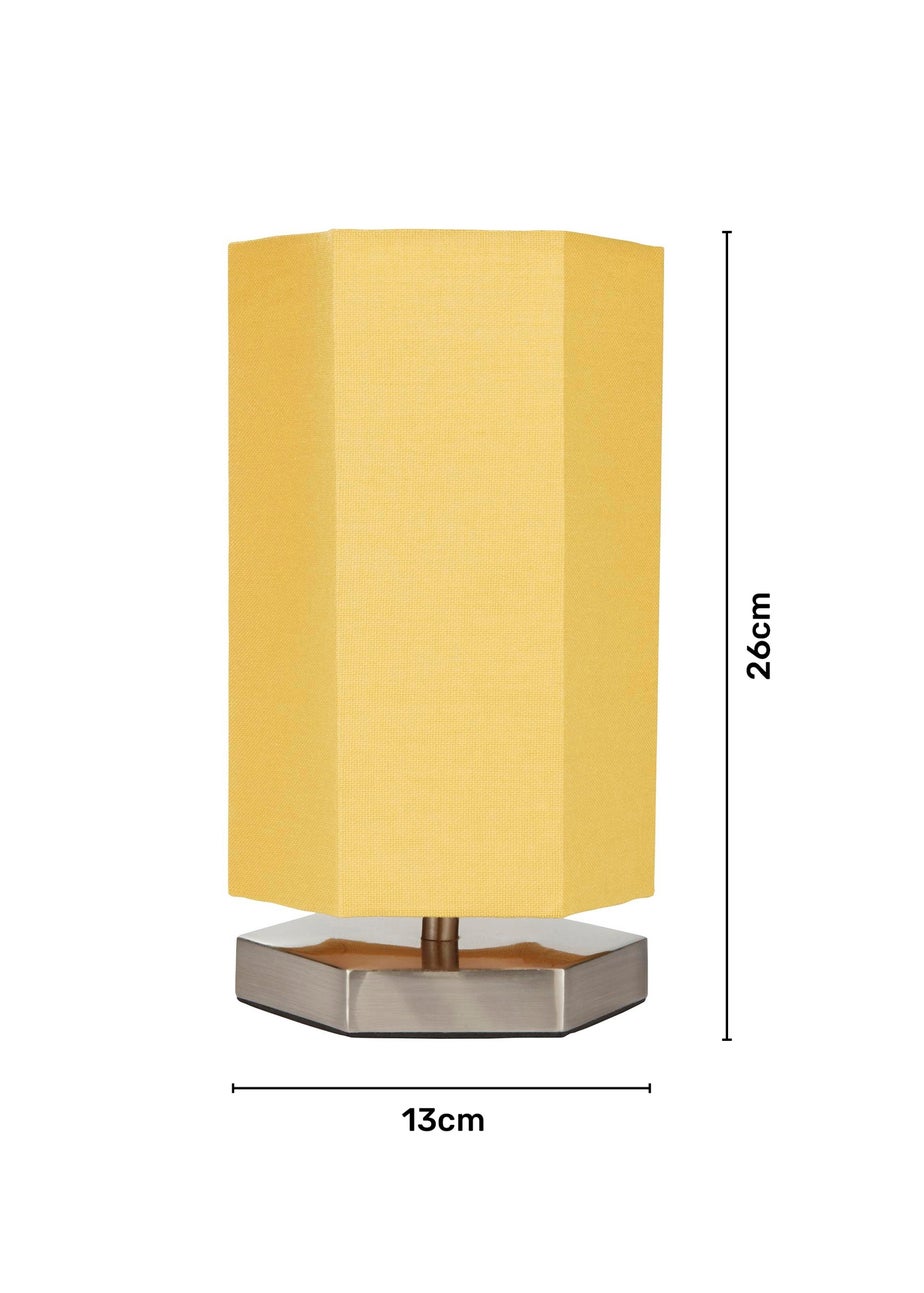 Glow Hexagon Shape Integrated LED Table Lamp Ochre (26cm x 13cm)