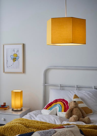 Glow Hexagon Shape Integrated LED Table Lamp Ochre (26cm x 13cm)