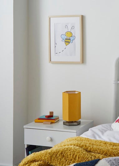 Glow Hexagon Shape Integrated LED Table Lamp Ochre (26cm x 13cm)