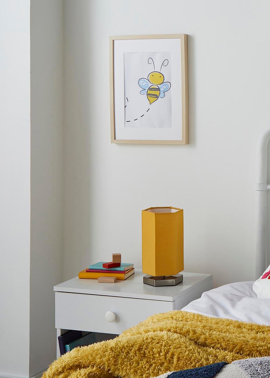 Glow Hexagon Shape Integrated LED Table Lamp Ochre (26cm x 13cm)