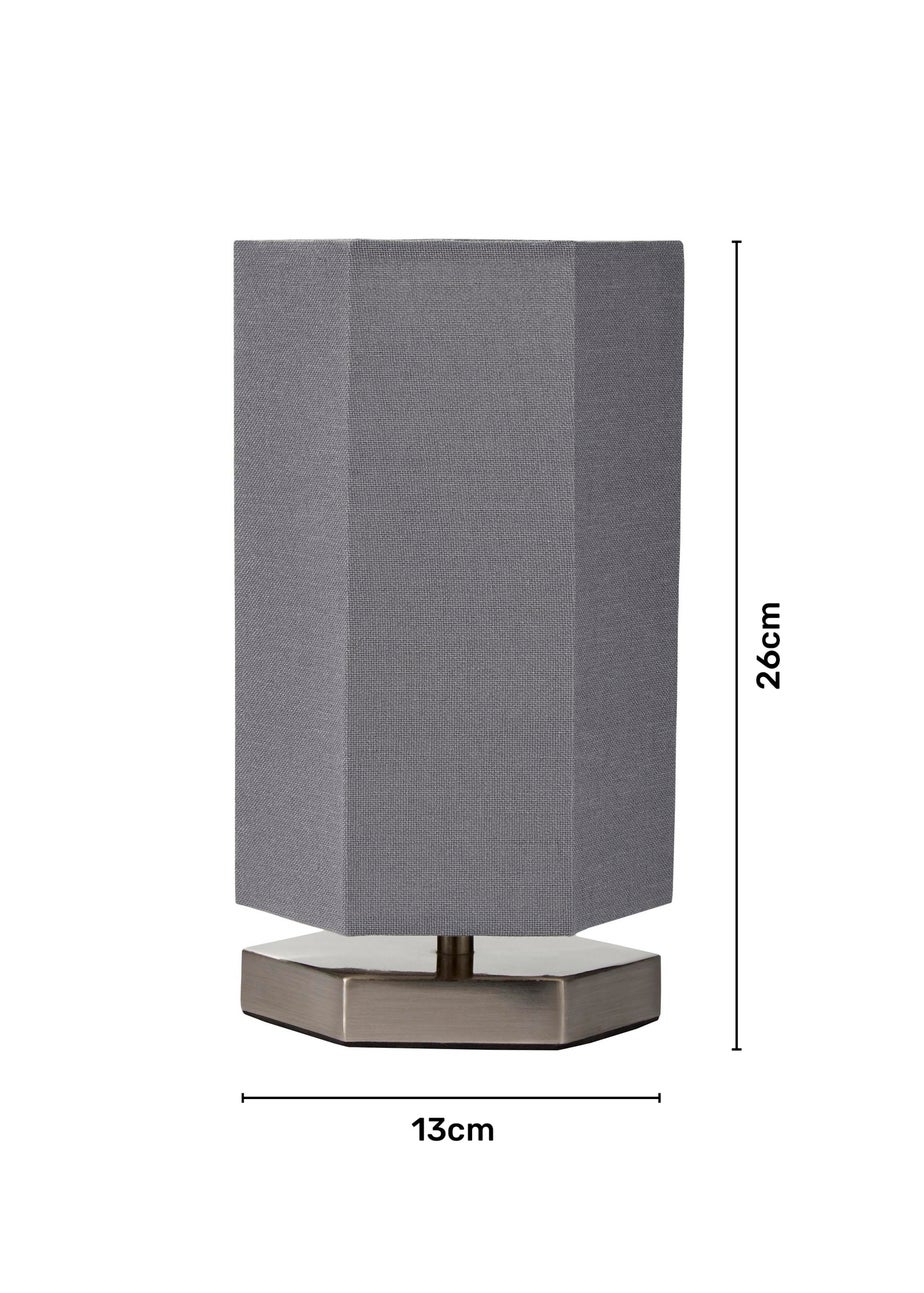 Glow Hexagon Shape Integrated LED Table Lamp Grey (26cm x 13cm)