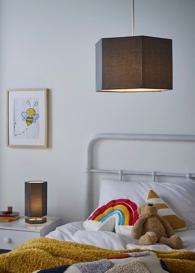 Glow Hexagon Shape Integrated LED Table Lamp Grey (26cm x 13cm)