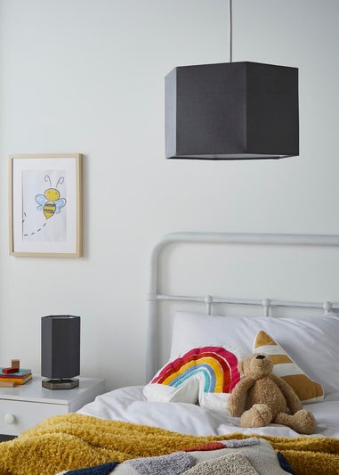 Glow Hexagon Shape Integrated LED Table Lamp Grey (26cm x 13cm)