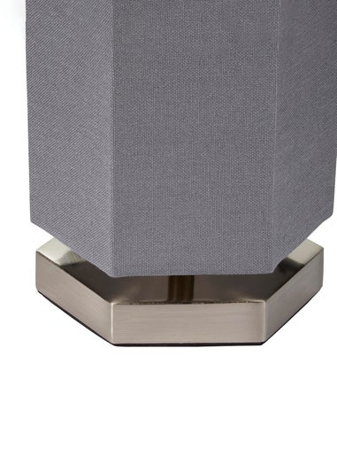 Glow Hexagon Shape Integrated LED Table Lamp Grey (26cm x 13cm)