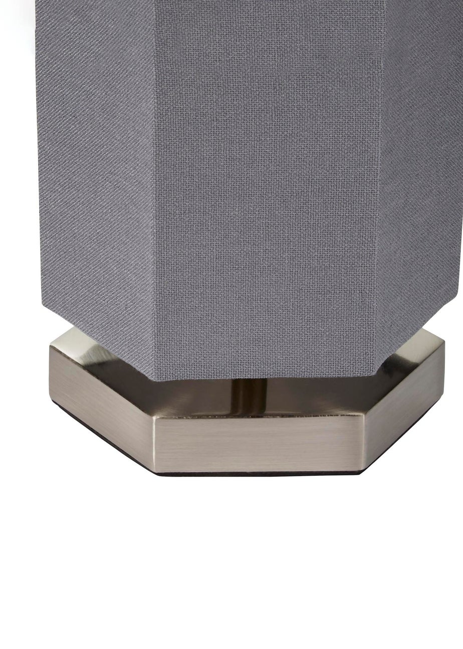 Glow Hexagon Shape Integrated LED Table Lamp Grey (26cm x 13cm)
