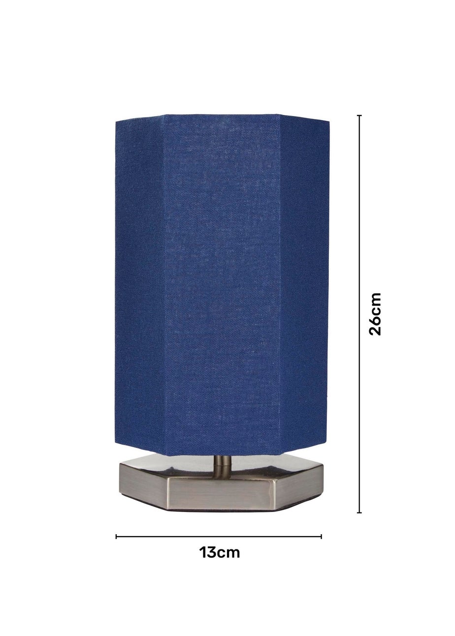 Glow Hexagon Shape Integrated LED Table Lamp Navy (26cm x 13cm)