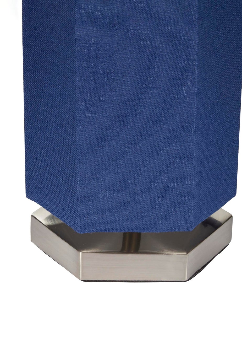 Glow Hexagon Shape Integrated LED Table Lamp Navy (26cm x 13cm)