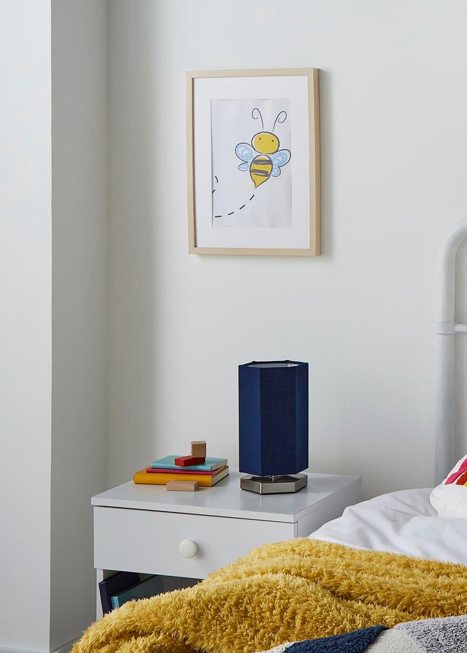 Glow Hexagon Shape Integrated LED Table Lamp Navy (26cm x 13cm)