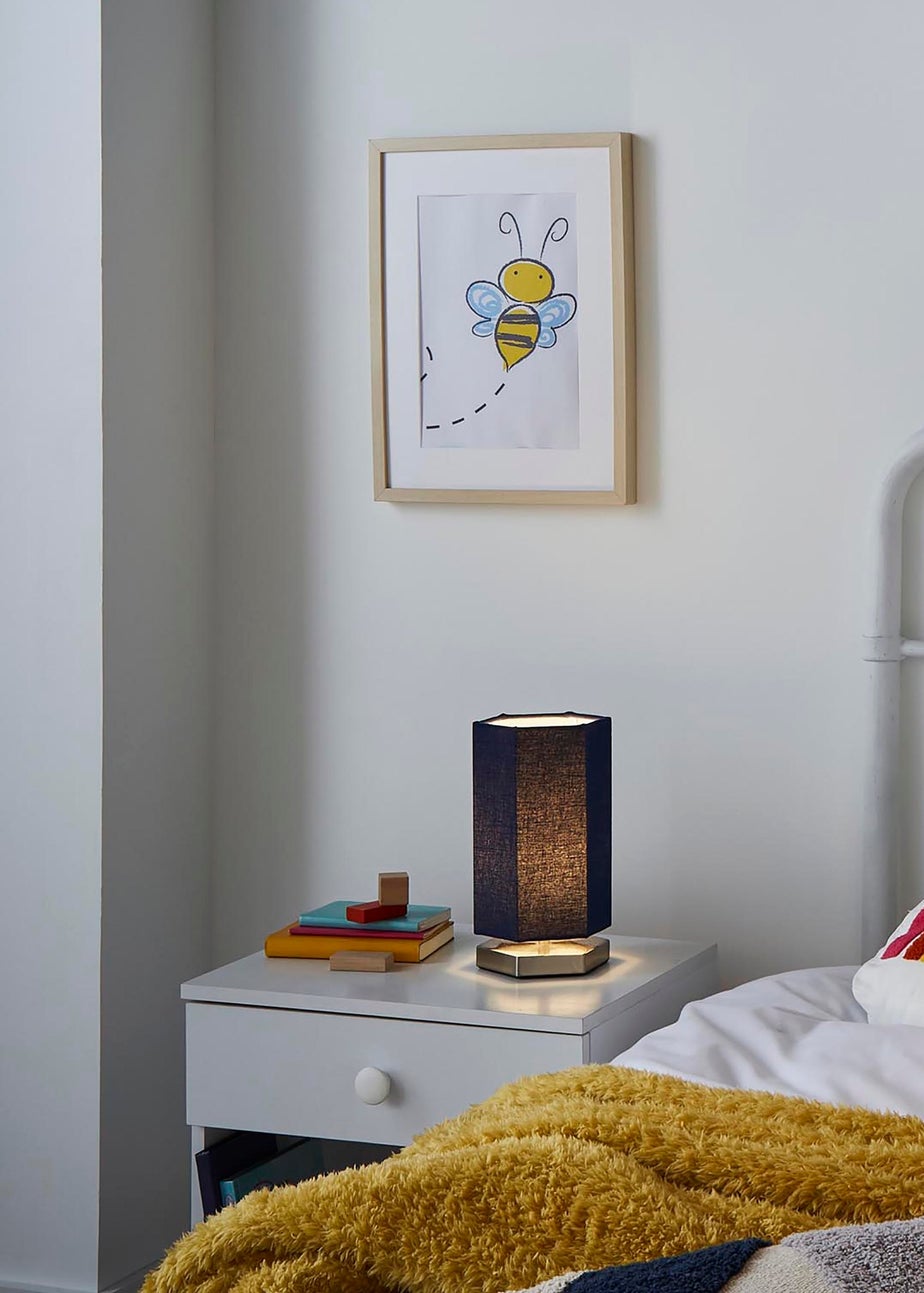 Glow Hexagon Shape Integrated LED Table Lamp Navy (26cm x 13cm)