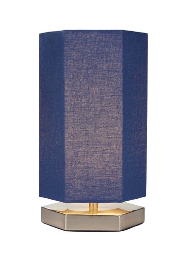 Glow Hexagon Shape Integrated LED Table Lamp Navy (26cm x 13cm)