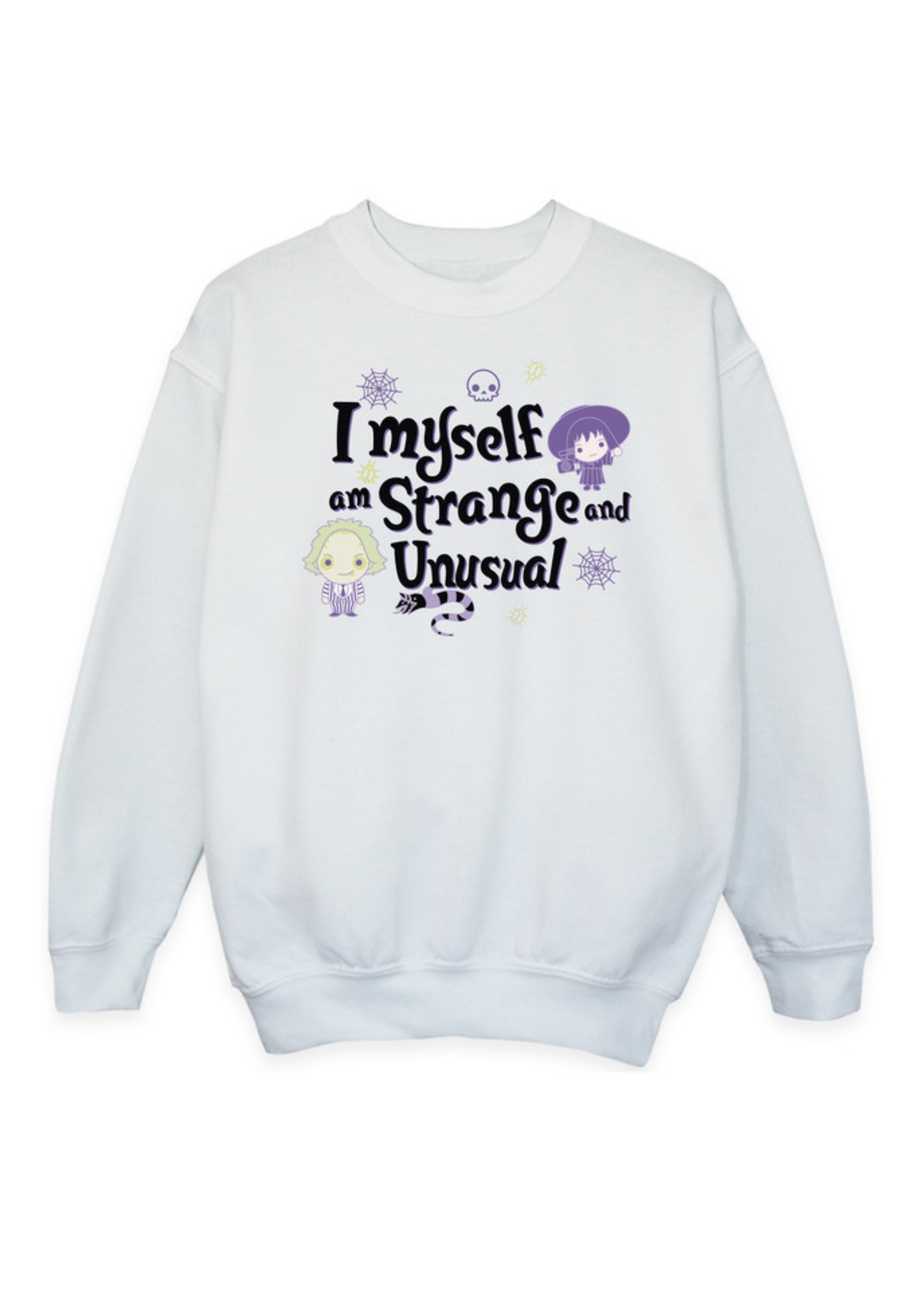 Beetlejuice Strange And Unusual Girls White Graphic Sweatshirt (3-13 Years)