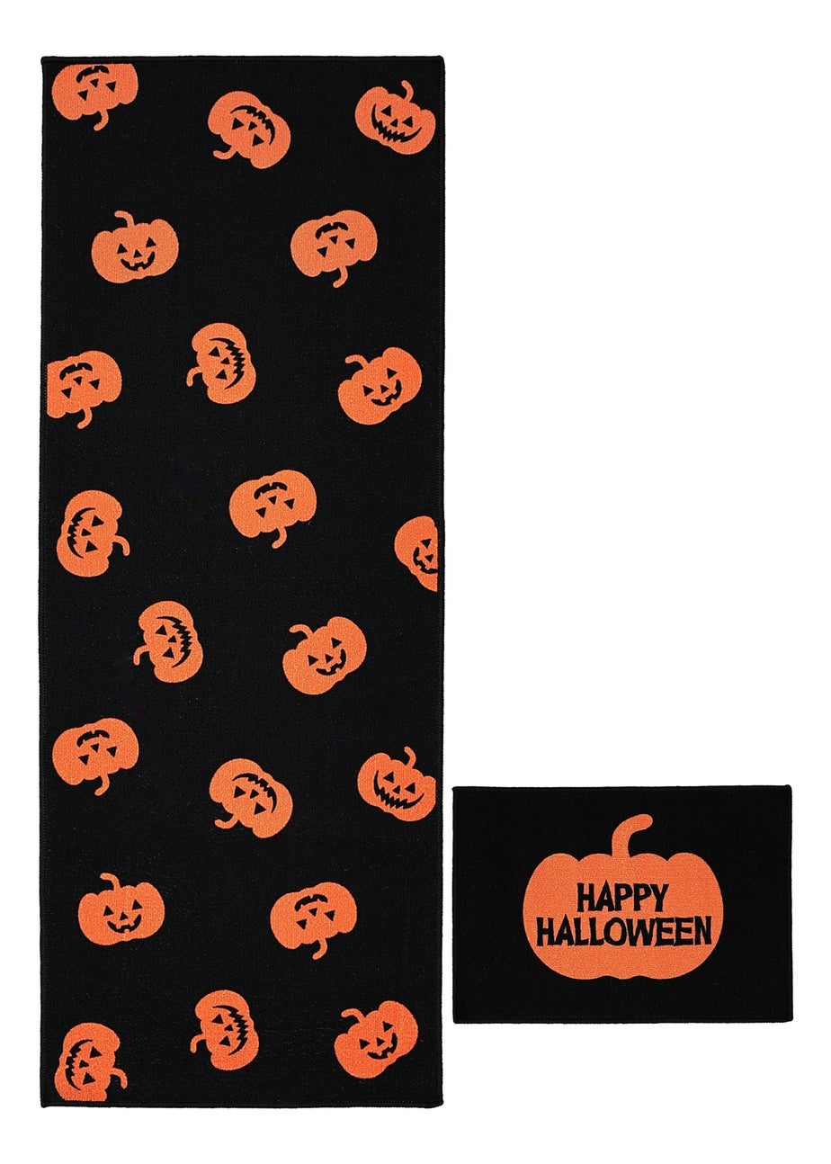 Homemaker Halloween Pumpkin Doormat and Runner