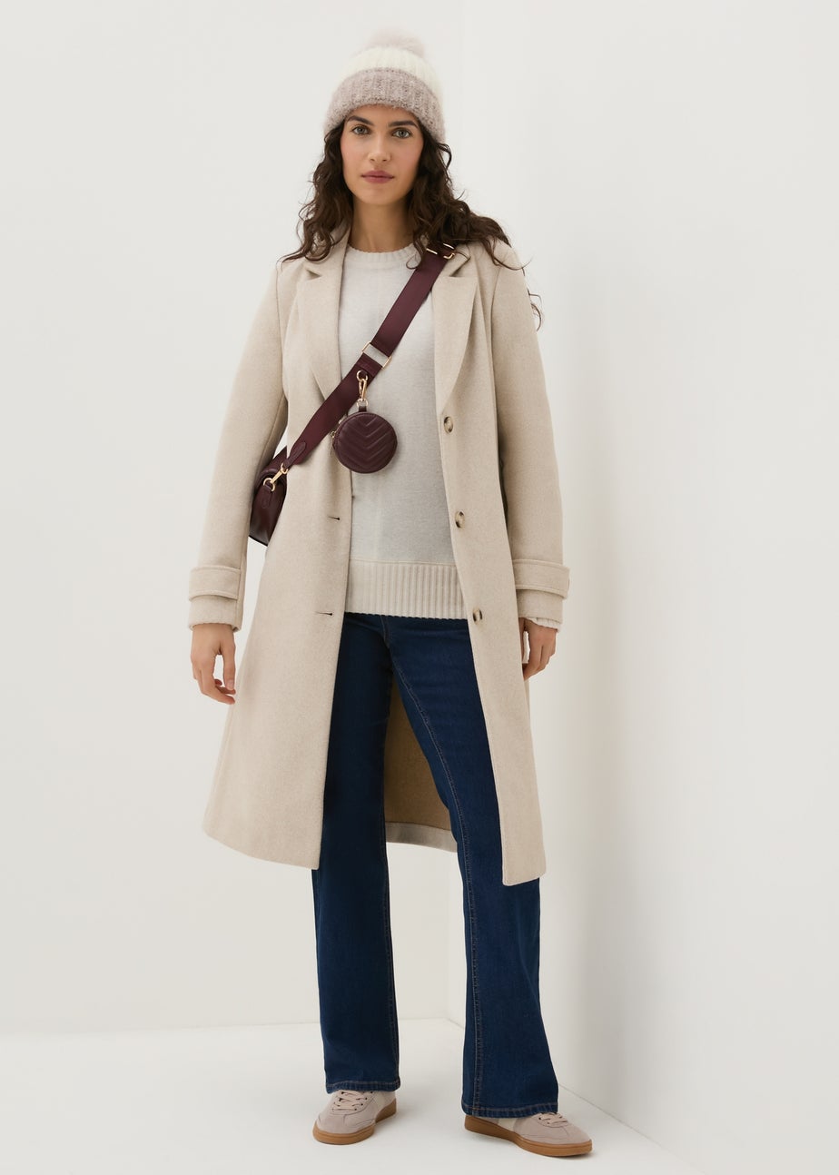 Oatmeal Crew Neck Knitted Top