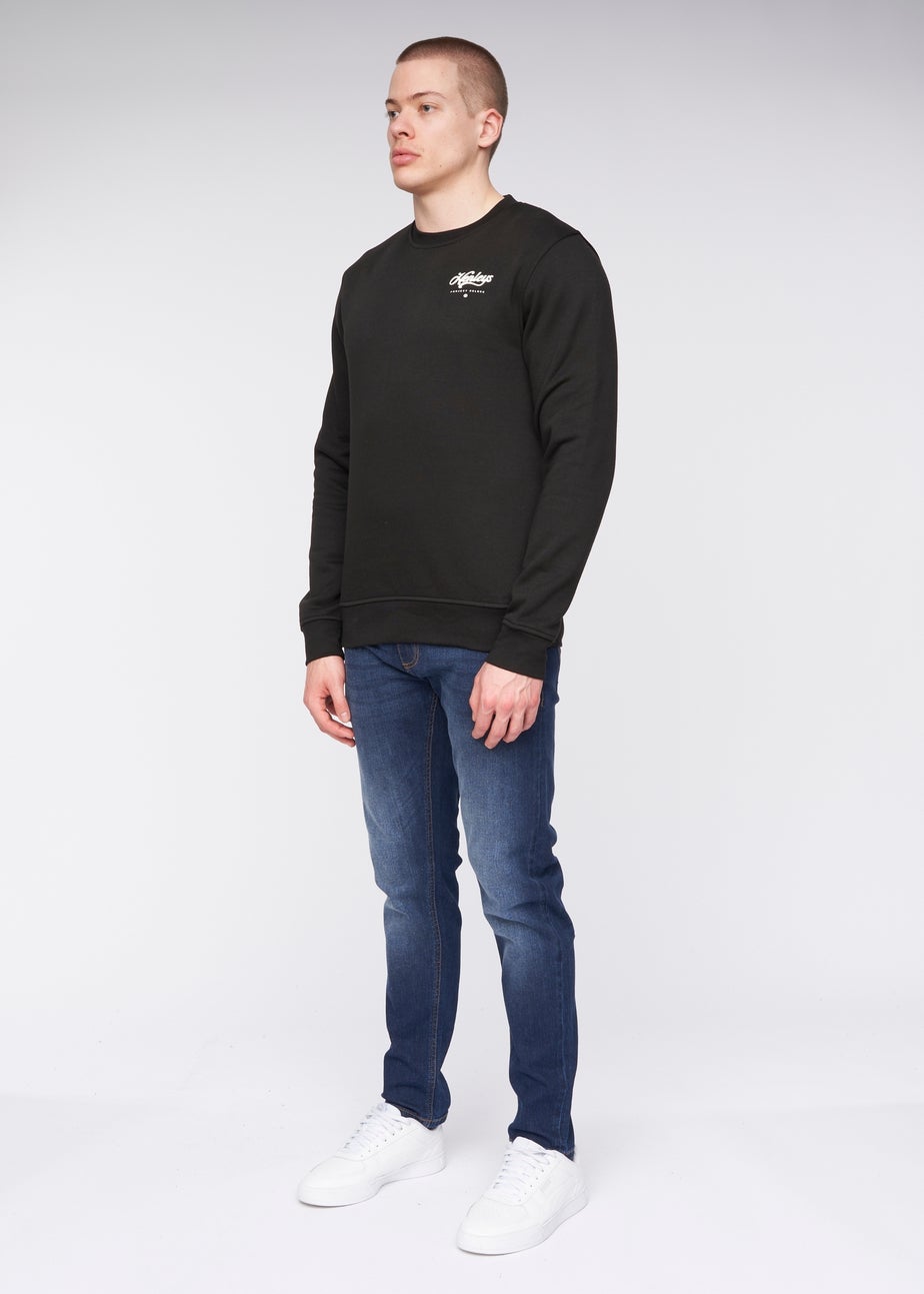 Henleys Black Scripthen Crew Sweat