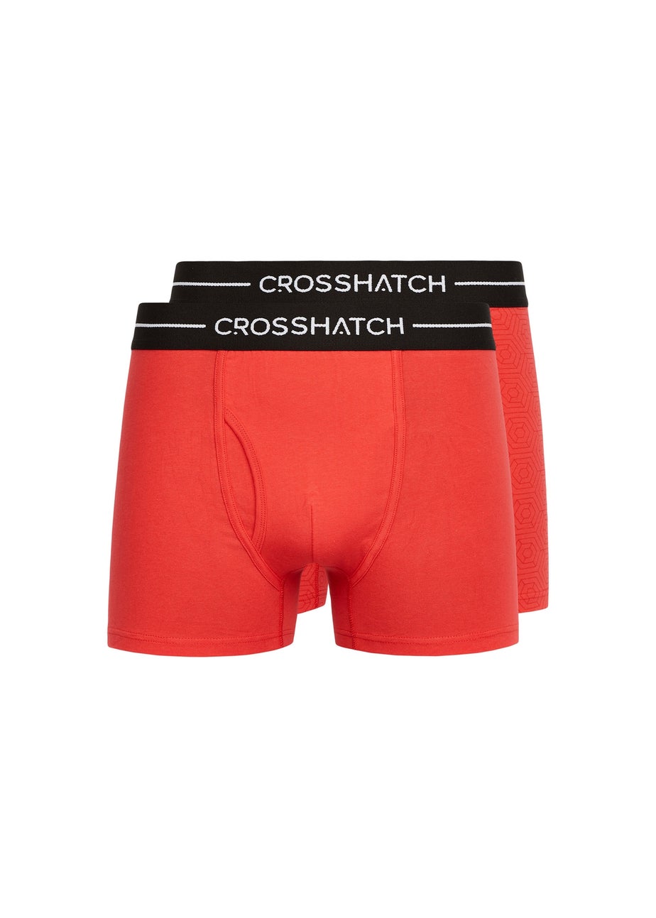 Crosshatch Red Hexter Boxers (2 Pack)