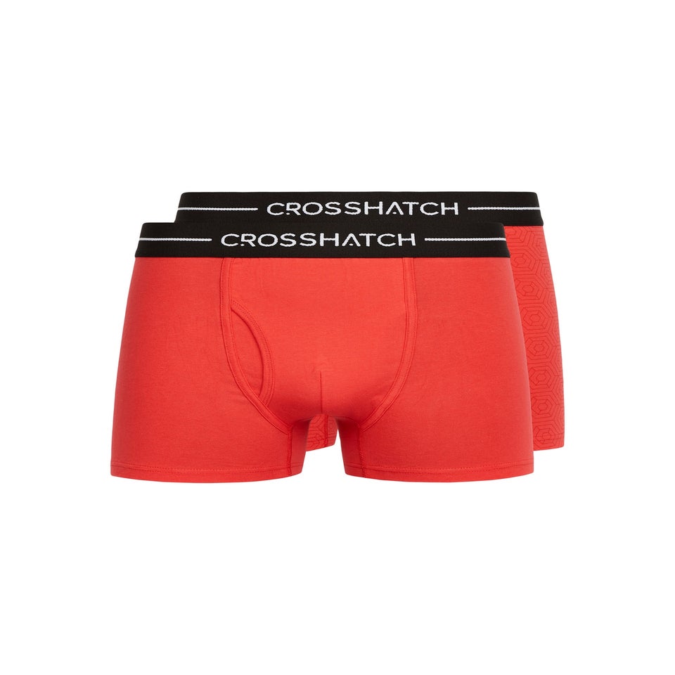 Crosshatch Red Hexter Boxers (2 Pack)