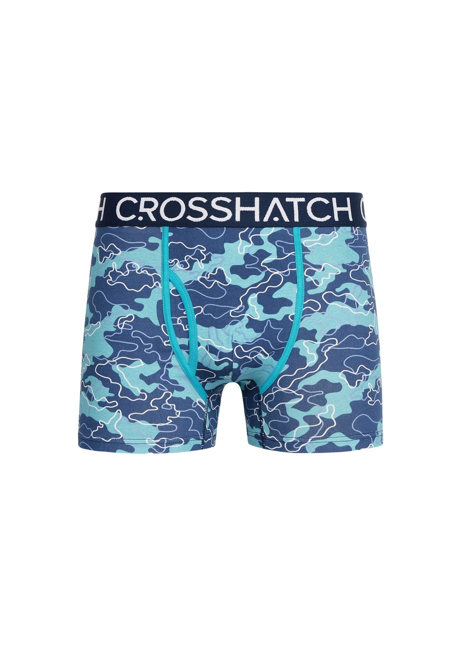 Crosshatch Teal  Lynol Boxers (3 Pack)