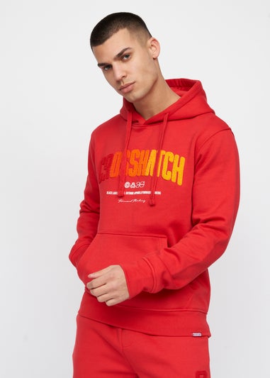 Crosshatch Red Flocked Hoodie