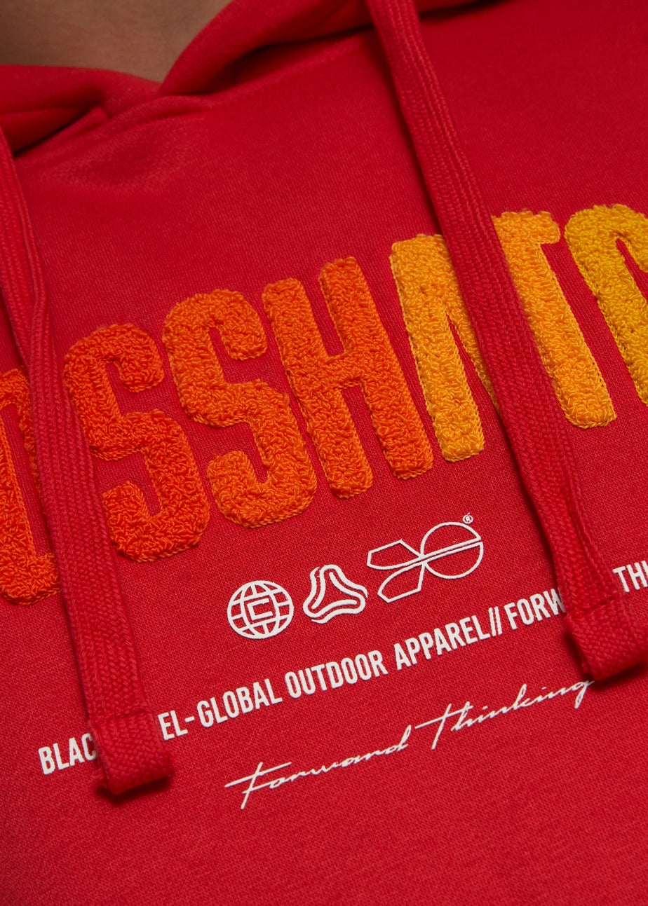 Crosshatch Red Flocked Hoodie