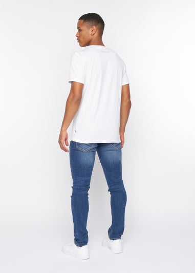 Crosshatch White Fratter T-Shirt