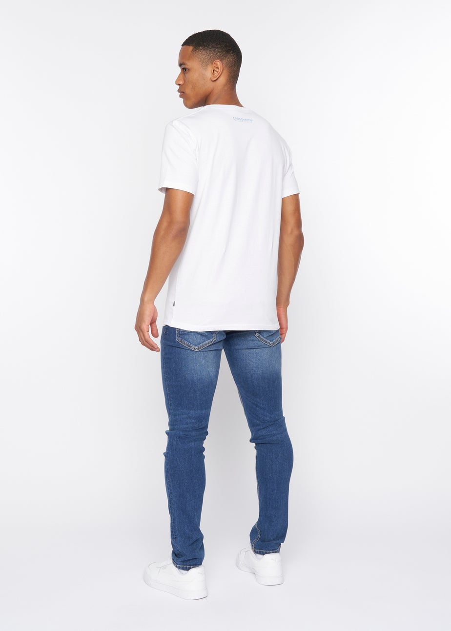 Crosshatch White Fratter T-Shirt