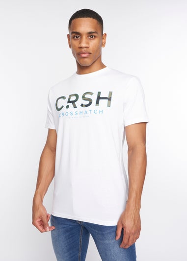 Crosshatch White Fratter T-Shirt
