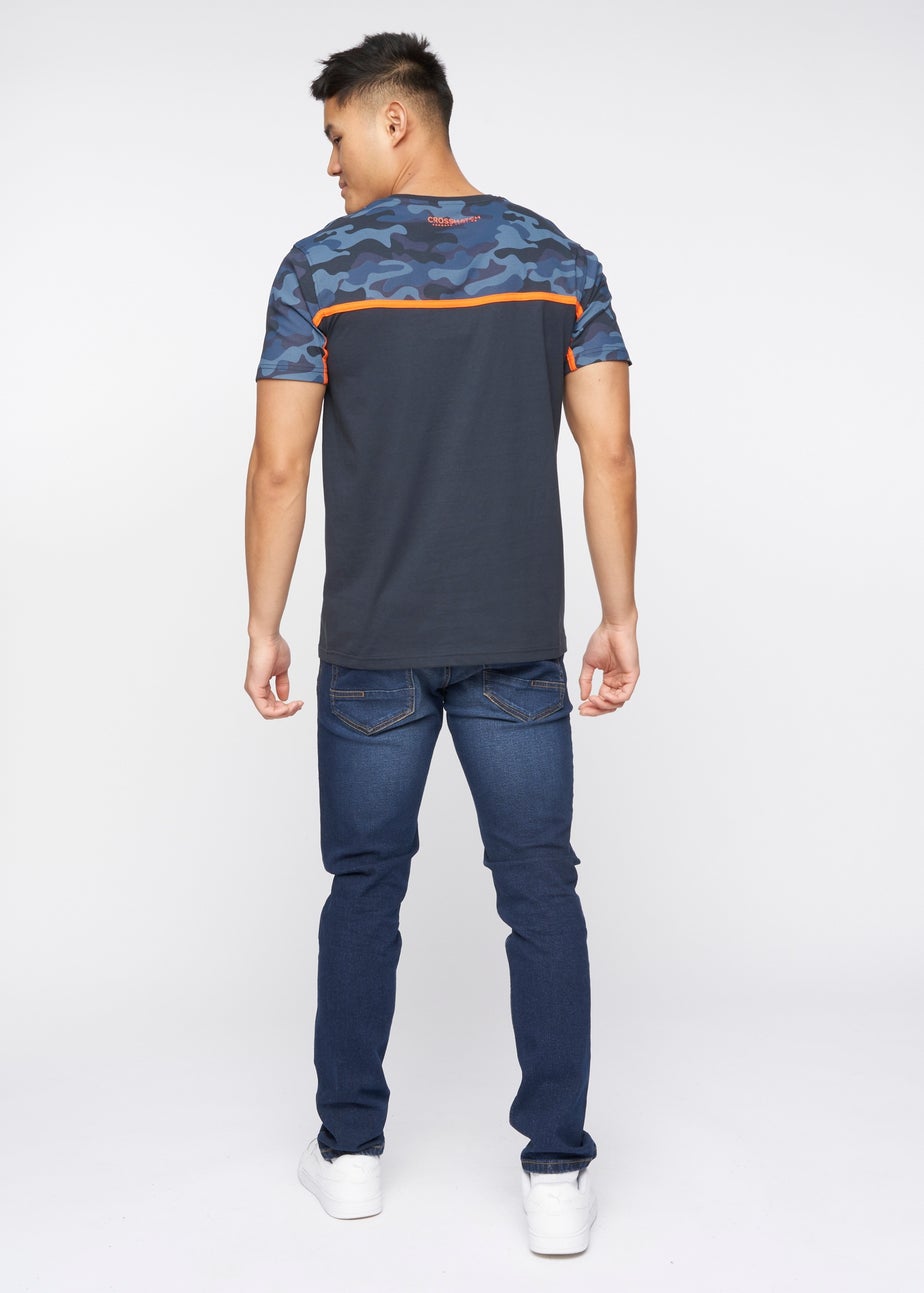Crosshatch Navy  Brightling Camo T-Shirt