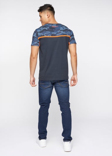Crosshatch Navy  Brightling Camo T-Shirt
